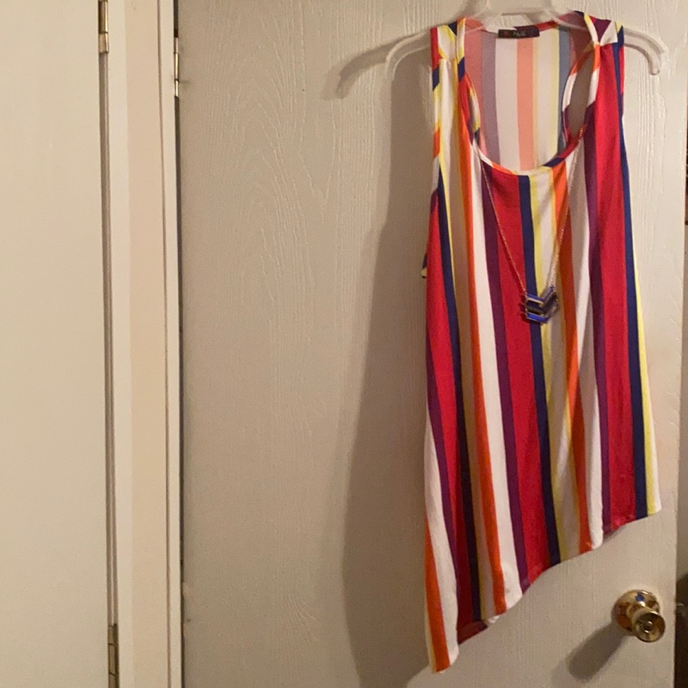 Myth stripped shirt with necklace
